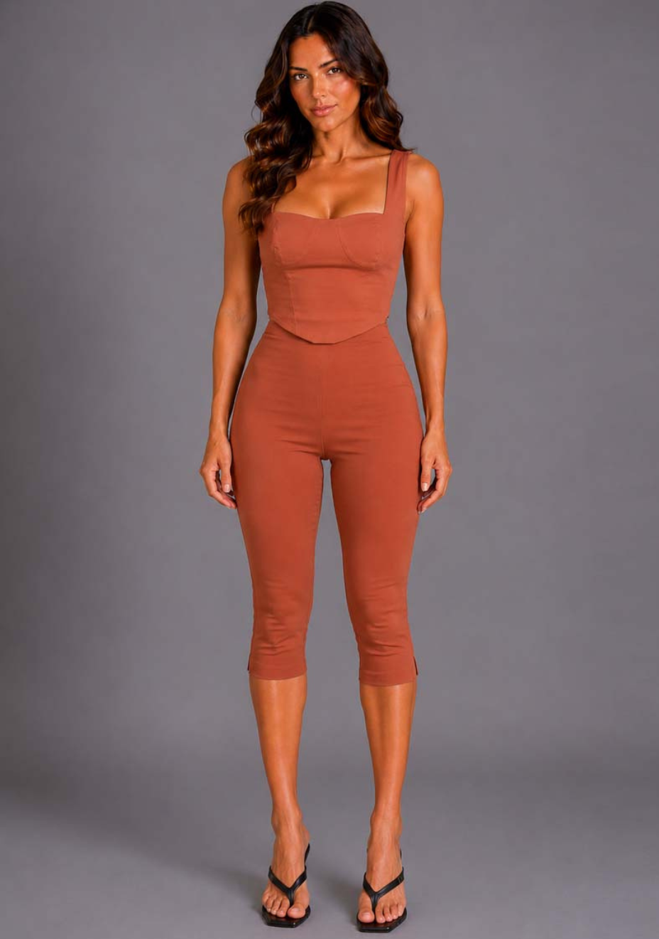 Mckenzie | Square Neckline Rust Top
