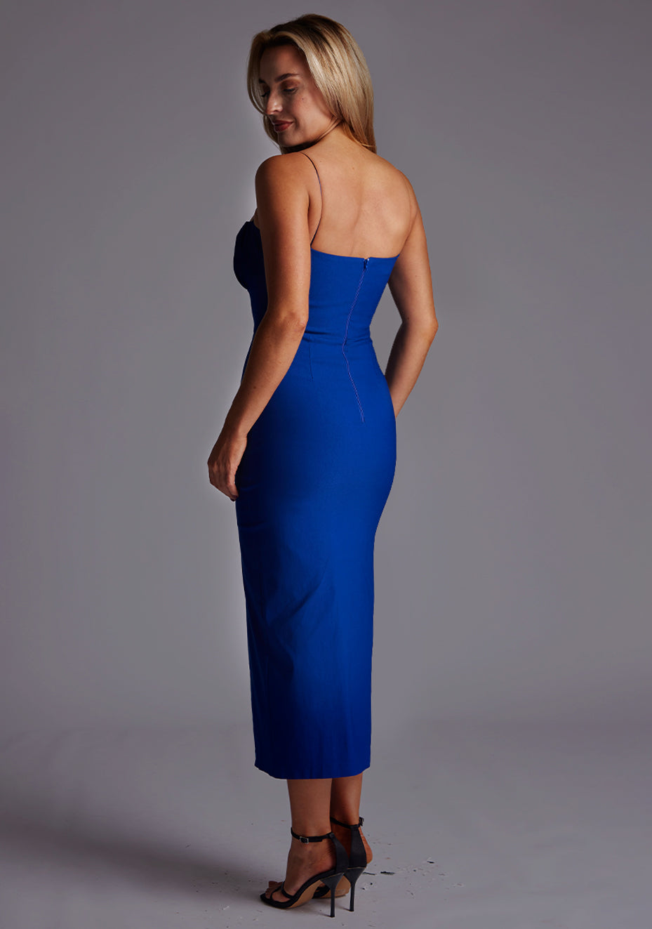 Alex | Sweetheart Neckline Cobalt Midaxi Dress