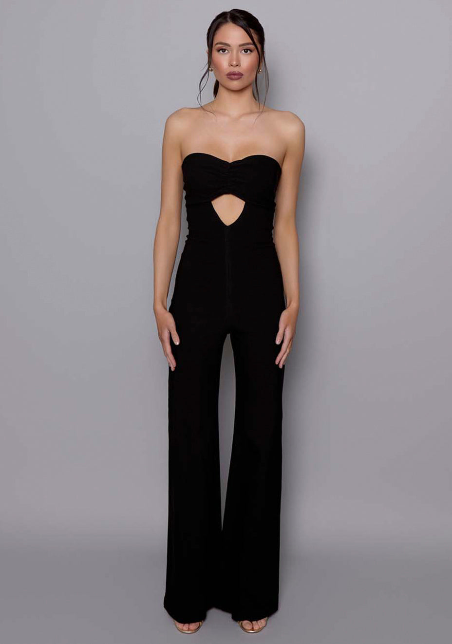 Betsy | Wide Leg Strapless Black Jumpsuit
