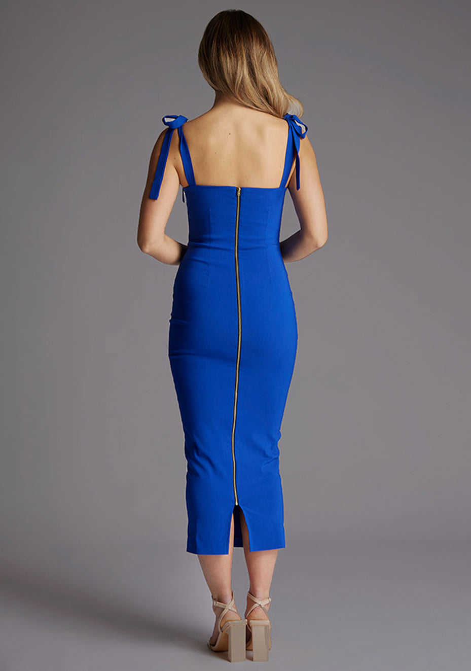 Letty | Bow Strap Bodycon Cobalt Midaxi Dress