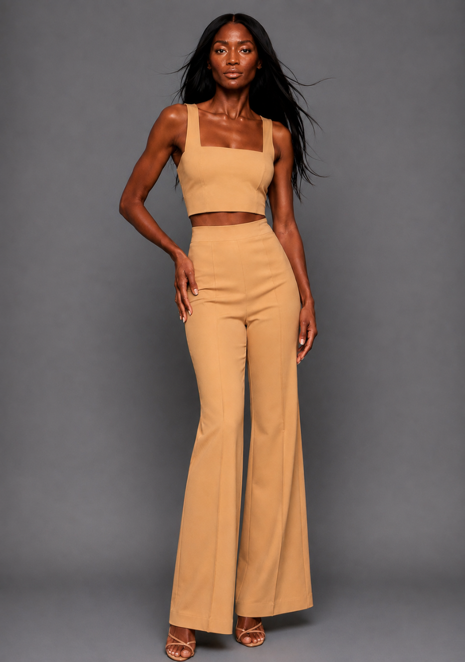 Shea | Coffee Wide Leg Trousers