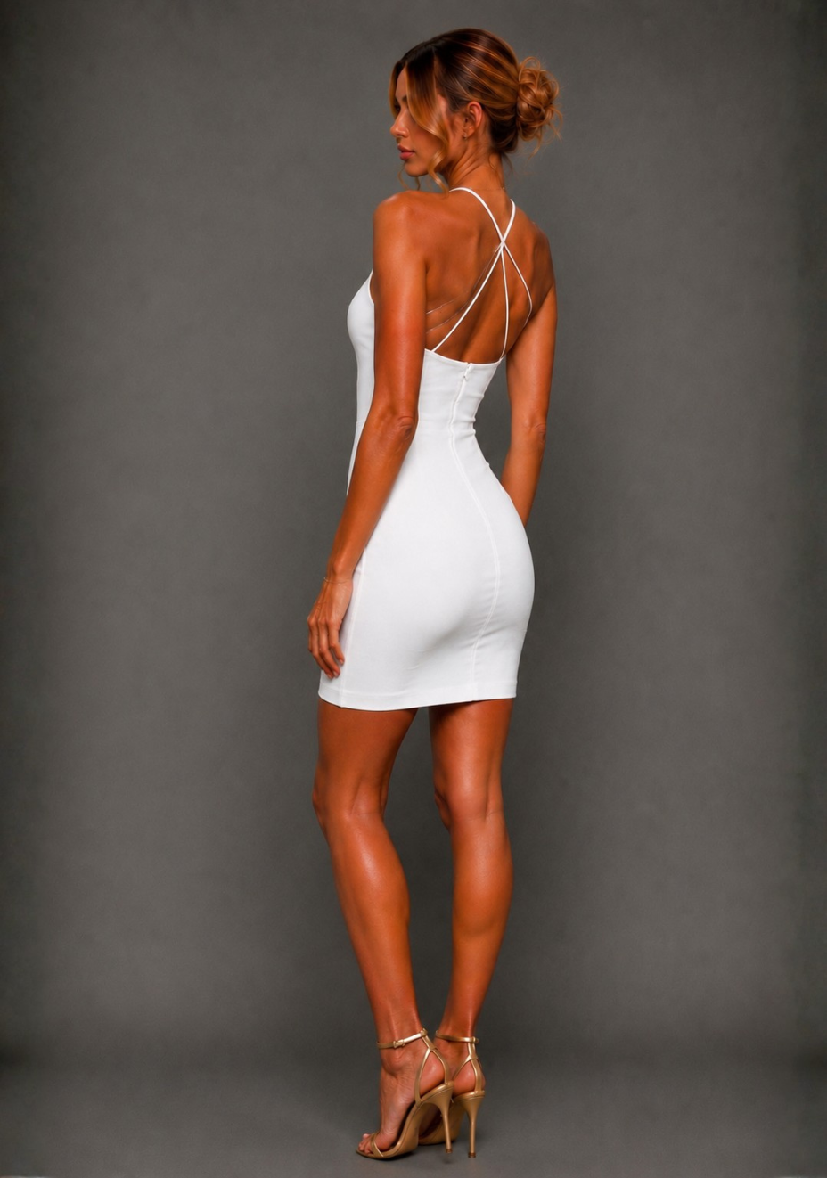 Rumi | Back Strap Detail Ivory Mini Dress