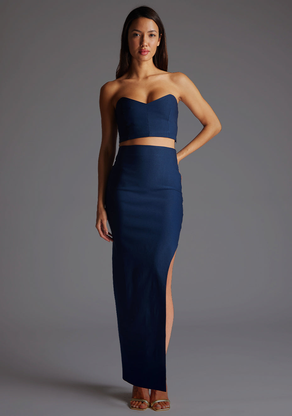 Benedetta | Strapless Navy Crop Top