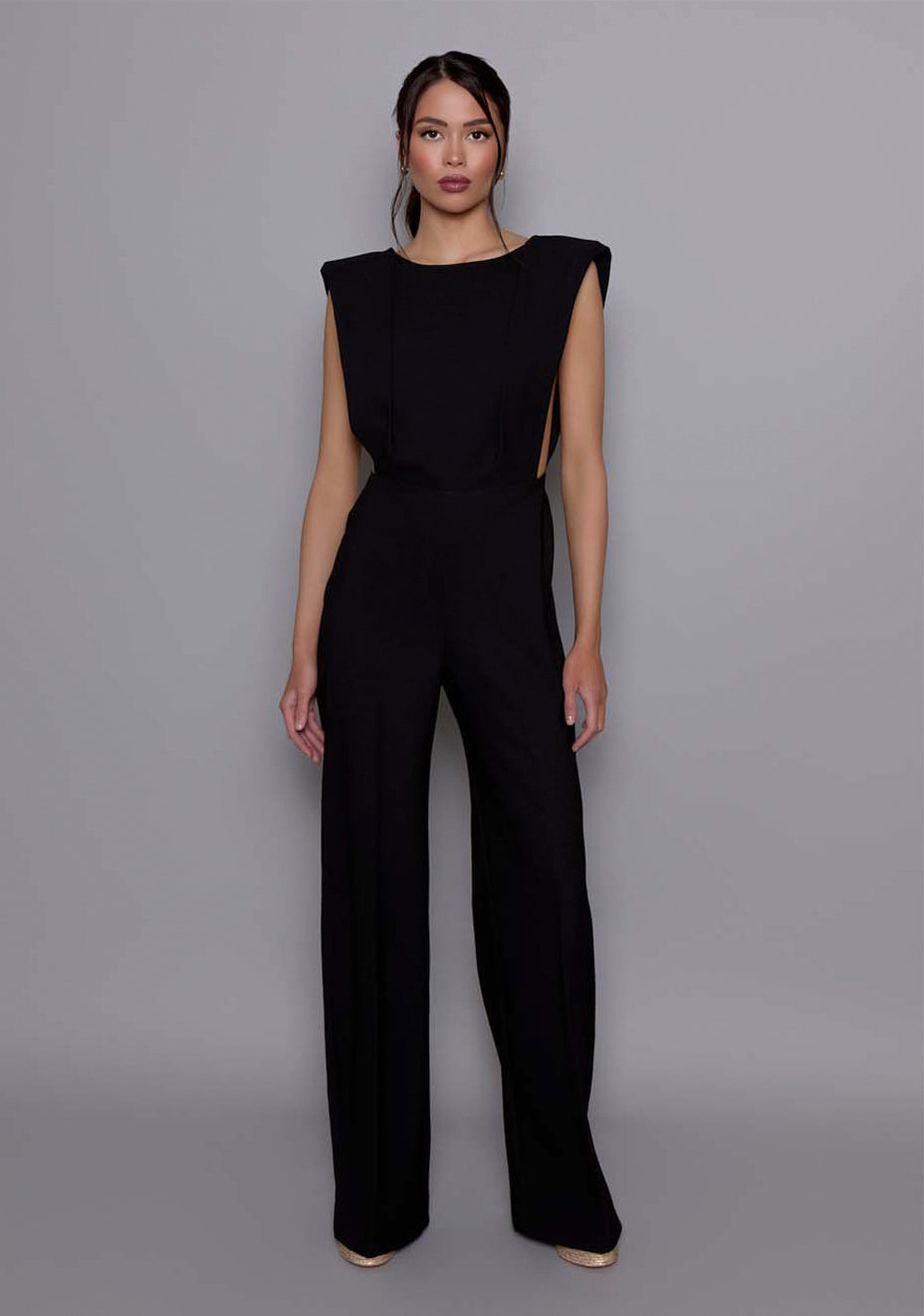 Bronte | Open Back Black Jumpsuit
