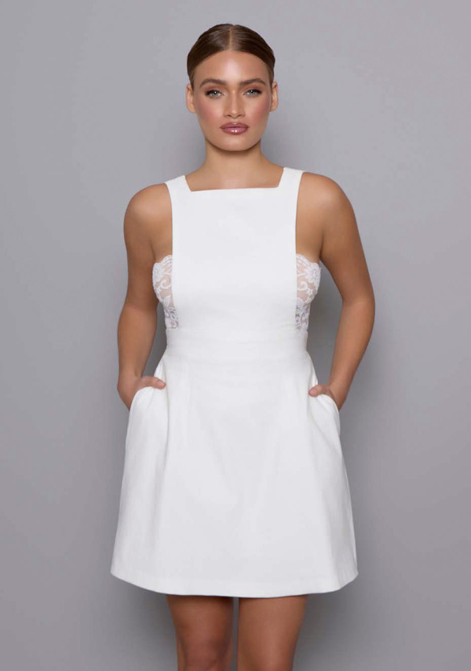 Noa | Open Back Ivory Mini Dress