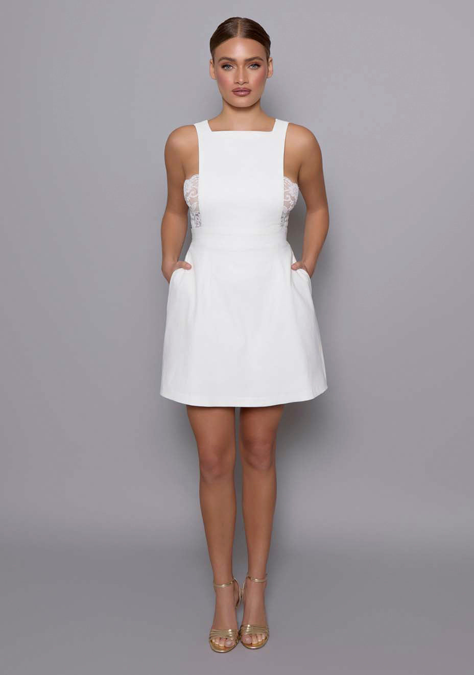 Noa | Open Back Ivory Mini Dress