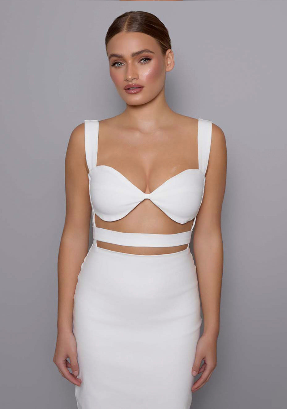 Solene | Cut Out Ivory Maxi Dress