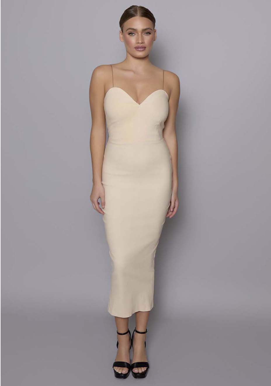 Viola | Cami Strap Plunge Stone Midaxi Dress