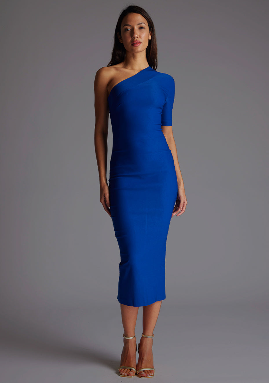 Erin | One Shoulder Bodycon Cobalt Midaxi Dress
