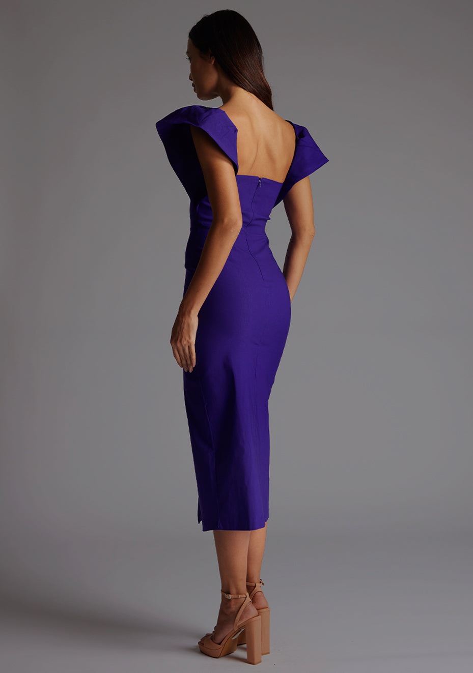 Sunday | Frill Shoulder Purple Midaxi Dress